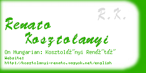 renato kosztolanyi business card